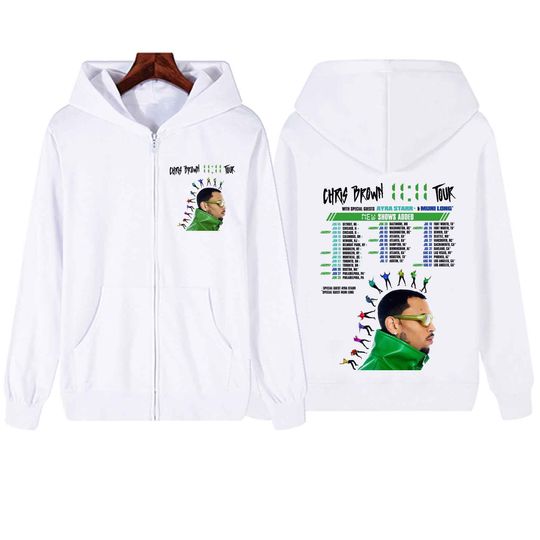 Chris Brown 11:11 Tour 2024 Zipper Hoodie