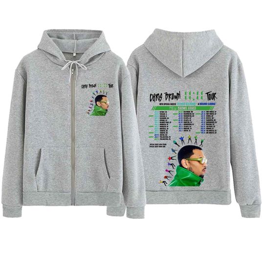 Chris Brown 11:11 Tour 2024 Zipper Hoodie
