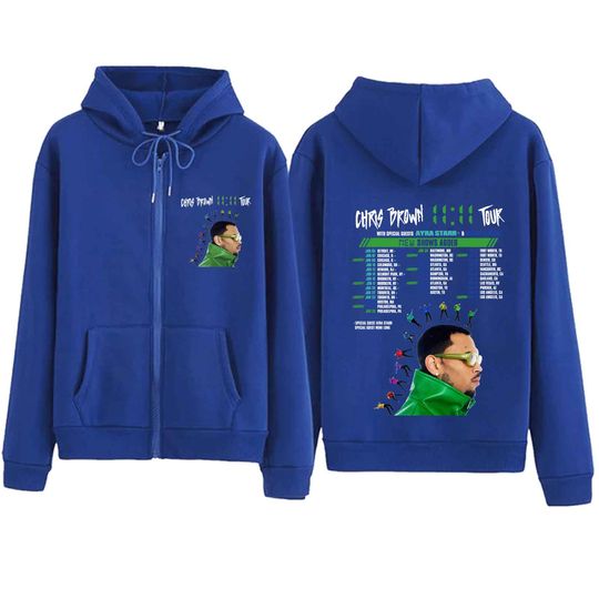 Chris Brown 11:11 Tour 2024 Zipper Hoodie
