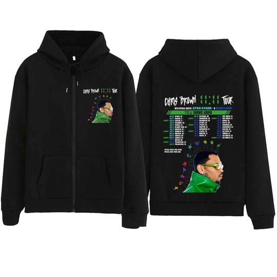 Chris Brown 11:11 Tour 2024 Zipper Hoodie