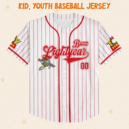 Custom Toy Story Buzz Lightyear Christmas, Disney Baseball Jersey