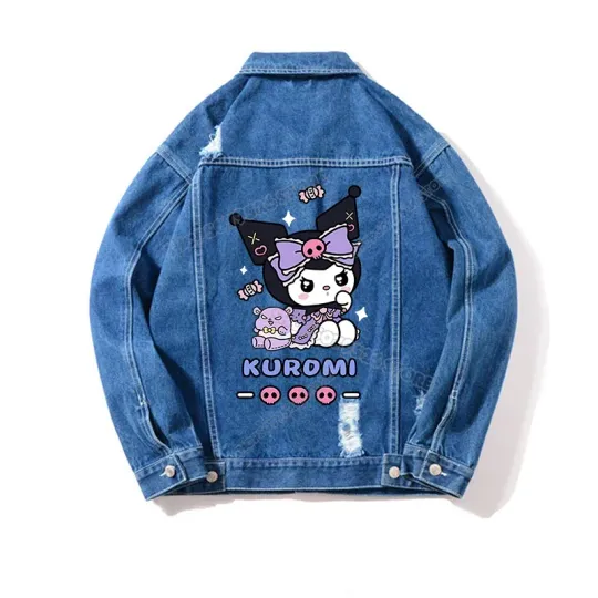 Hello Kitty Kuromi Print Denim Jacket