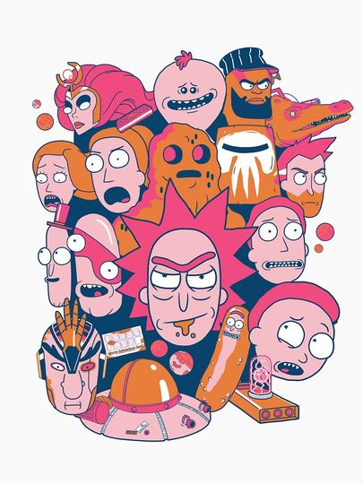 Rick and Rickandmorty Collage Pullover Hoodie