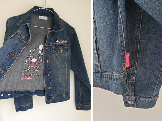 Vintage Mickey Mouse Disney cartoon denim jacket