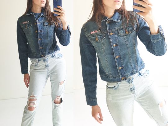 Vintage Mickey Mouse Disney cartoon denim jacket