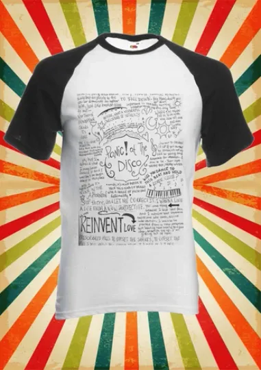 Panic At The Disco Band Lyric Men Women Long Short Sleeve Baseball Shirt