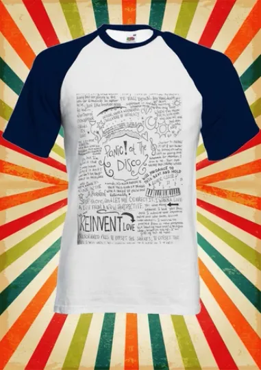Panic At The Disco Band Lyric Men Women Long Short Sleeve Baseball Shirt