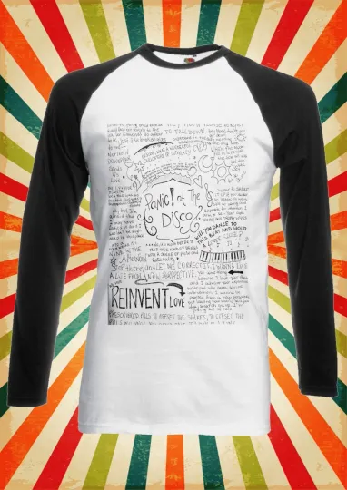 Panic At The Disco Band Lyric Men Women Long Short Sleeve Baseball Shirt