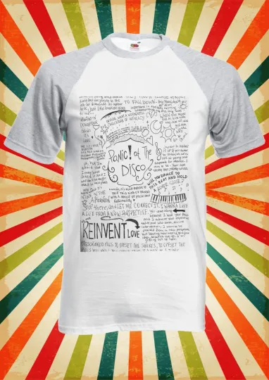 Panic At The Disco Band Lyric Men Women Long Short Sleeve Baseball Shirt