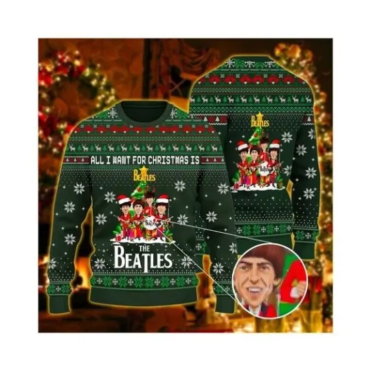TheBeatles Rock Band Ugly Christmas Sweater