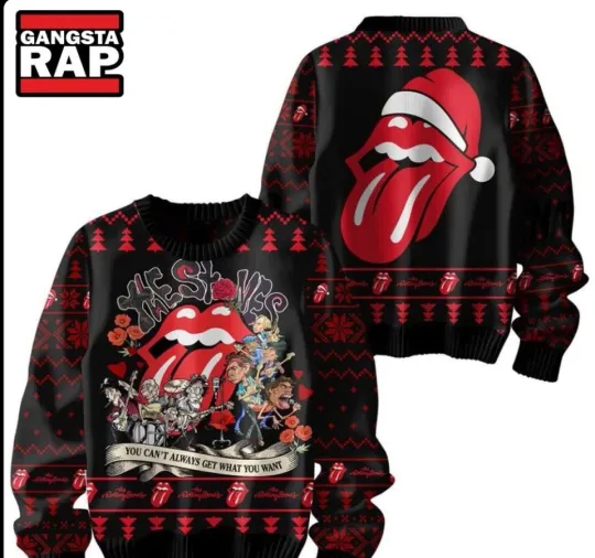 The Rolling Stones Rock Band Christmas Ugly Sweater