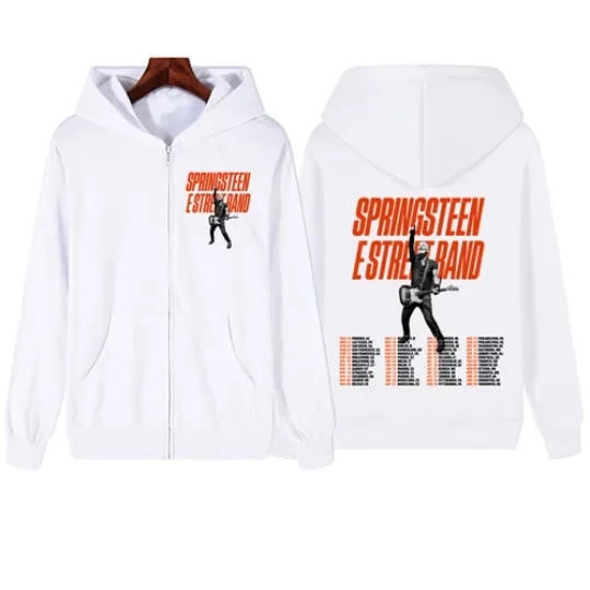 Bruce Springsteen and E Street Rock Band 2024 Tour Zipper Zip-up Hoodie