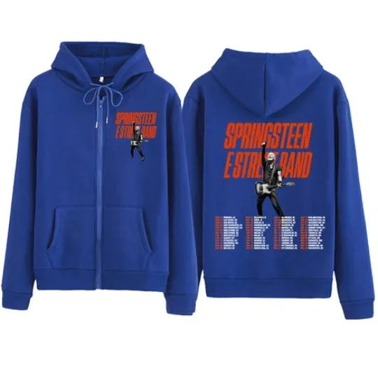 Bruce Springsteen and E Street Rock Band 2024 Tour Zipper Zip-up Hoodie