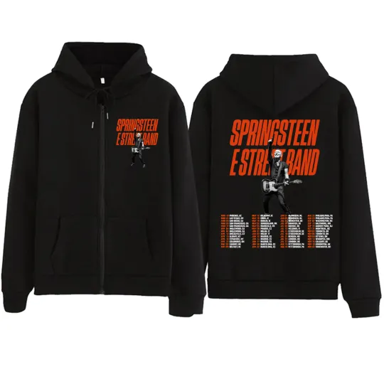 Bruce Springsteen and E Street Rock Band 2024 Tour Zipper Zip-up Hoodie