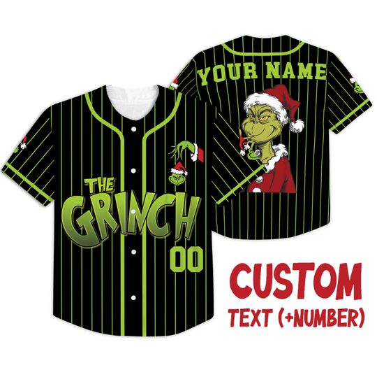 Personalized The Grinched Baseball Jersey, Disney The Grinched Baseball Jersey