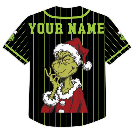 Personalized The Grinched Baseball Jersey, Disney The Grinched Baseball Jersey