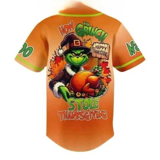 The funny character How It Stole Thanksgiving Happy Hallothanksmas Baseball Jersey