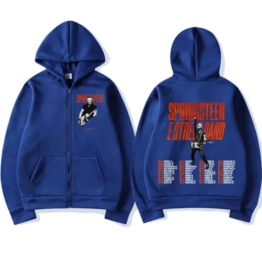 Bruce Springsteen and E Street Rock Band 2024 Tour Zipper Zip-up Hoodie