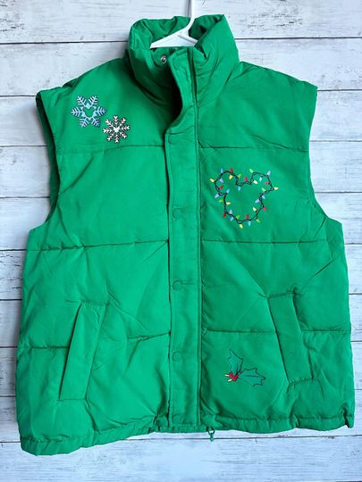 Disneyland Christmas Puffer Sleeveless Jacket