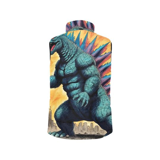 god zilla Gojira Kaiju Crayon Art Sleeveless Jacket