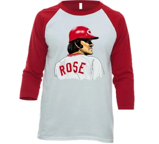 Pete Rose Cincinnati Unisex 3\4 Sleeve Baseball Tee