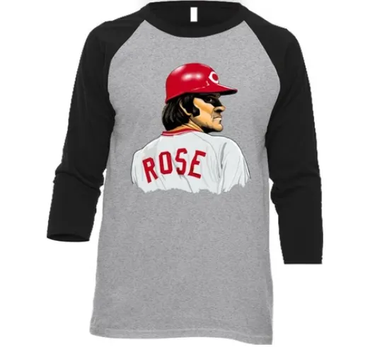Pete Rose Cincinnati Unisex 3\4 Sleeve Baseball Tee