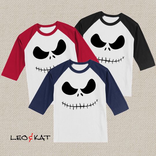 Jack Skellington Unisex 3\4 Sleeve Baseball Tee