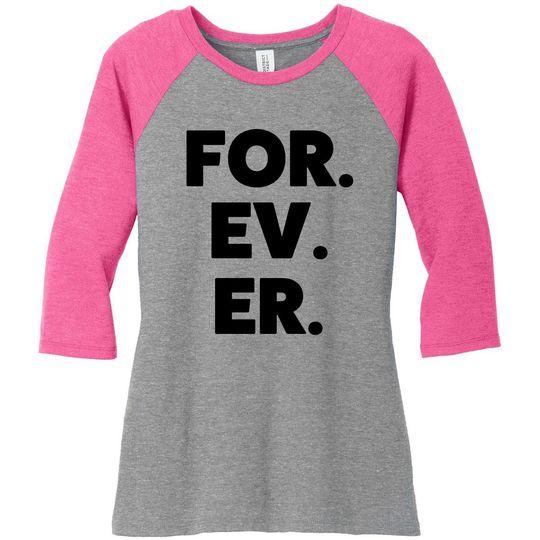FOR EV ER Unisex 3\4 Sleeve Baseball Tee