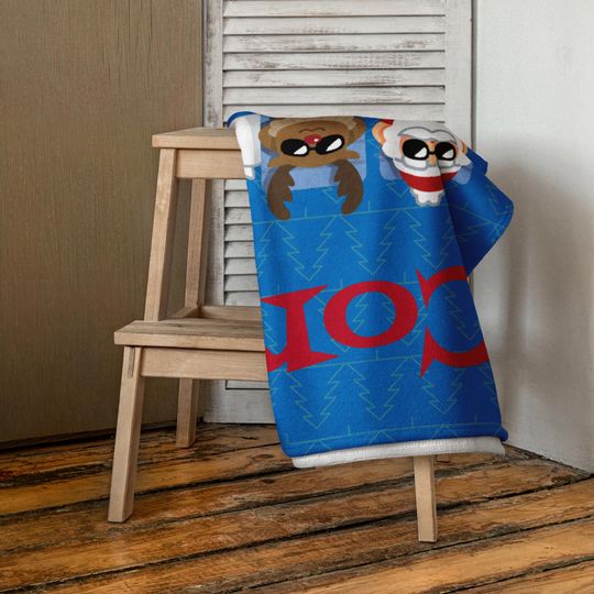 Personalized Christmas Beach Towel With Santa and Rudolph