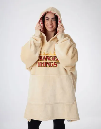 Stranger Things Beige  Blanket Hoodie | Christmas Gift | Winter Wear