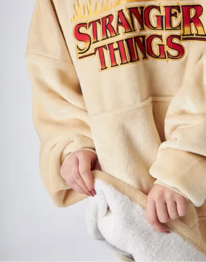 Stranger Things Beige  Blanket Hoodie | Christmas Gift | Winter Wear