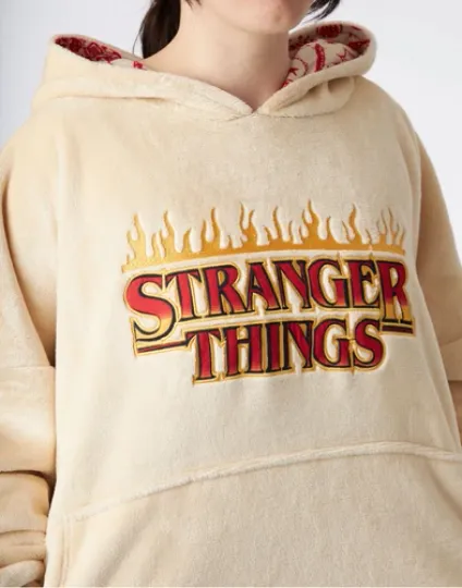 Stranger Things Beige  Blanket Hoodie | Christmas Gift | Winter Wear