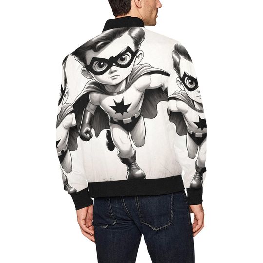 Bomber Jacket Superhero Superhero Retro Art Cartoon Jacket Comics Supe Hero