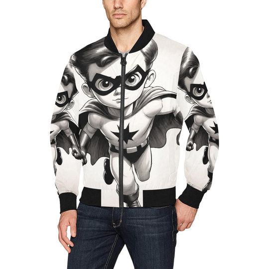 Bomber Jacket Superhero Superhero Retro Art Cartoon Jacket Comics Supe Hero