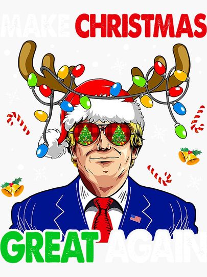 Make Christmas Great Again Funny Trump Sticker