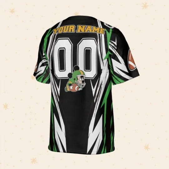 Personalize Mickey Football Jersey Greend Yellow