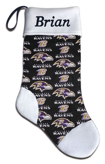 Personalized football Baltimore Ravens Football Christmas Stocking