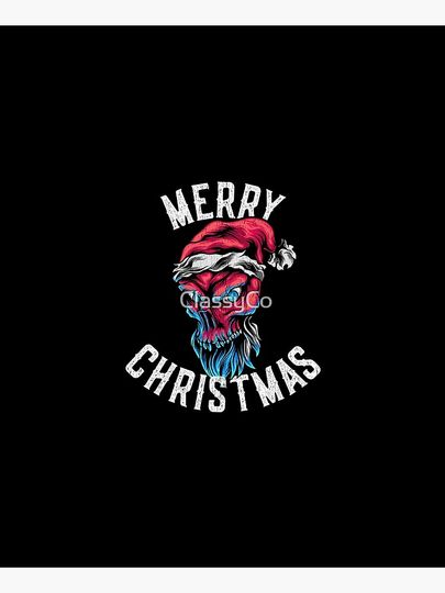 Christmas Horror Skull With Santa Claus Hat Apron