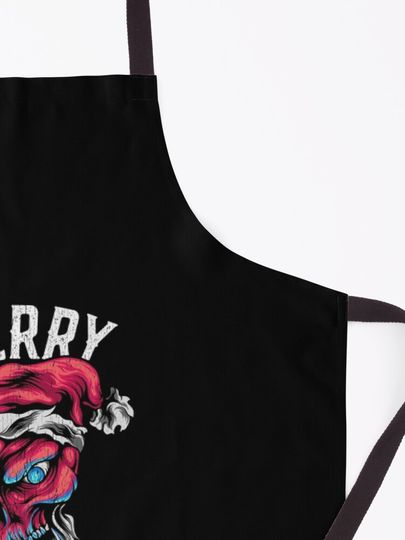 Christmas Horror Skull With Santa Claus Hat Apron