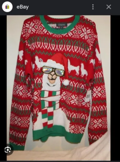 Christmas Ugly Sweater Llama wearing Glasses Women / Men / Unisex/Small