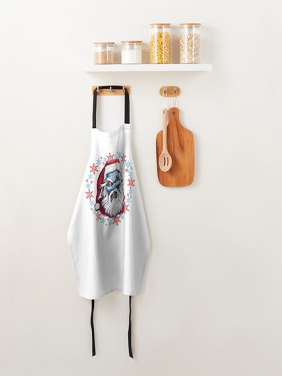 Zombie Santa Clause Creepy and Scary Ugly Sweater Style Christmas Apron