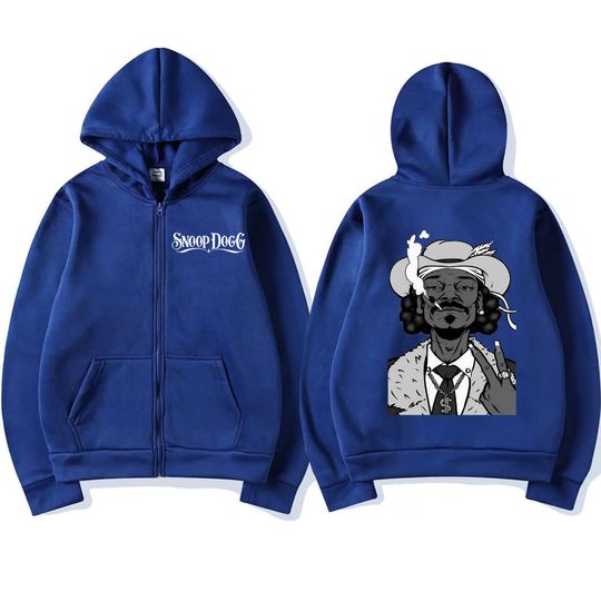 Rapper Snoop Dogg Graphic Zipper Hoodie