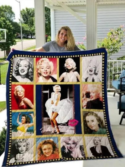 Marilyn Monroe Vintage Quilt Blanket, Gift for Fan Lovers