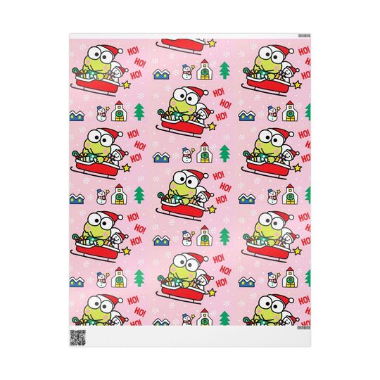 Retro Keroppi Frog Kitty Christmas Wrapping Paper