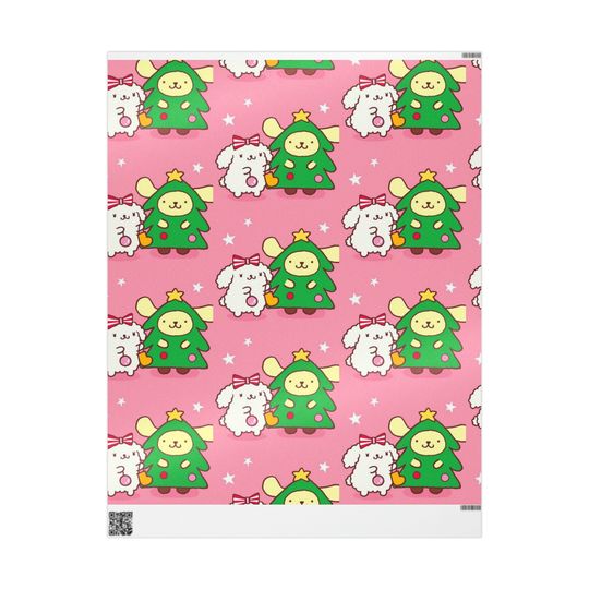 Merry Retro Pompompurin Dog Pom Kitty Christmas  Wrapping Paper