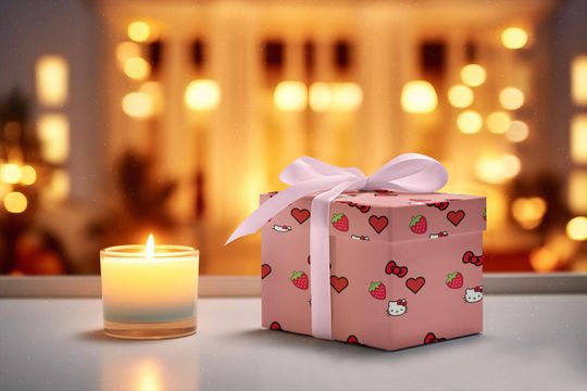 Pink Hello Kitty Christmas Wrapping Paper