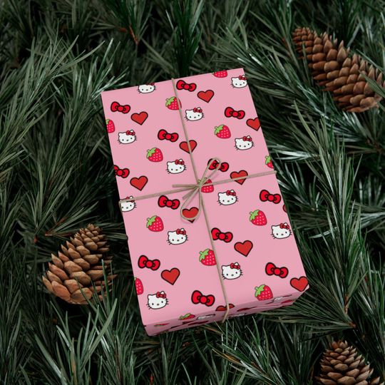 Pink Hello Kitty Christmas Wrapping Paper
