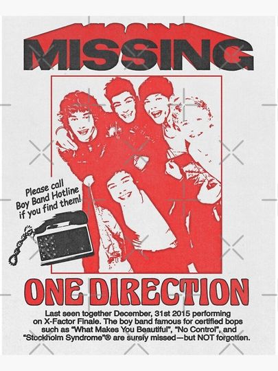 One Direction Red 'Missing' Poster Apron