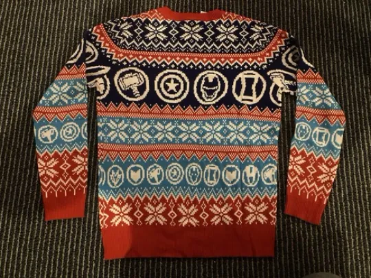NWT Marvel MEDIUM Avengers Ugly XMAS Sweater Captain America Iron Man Thor
