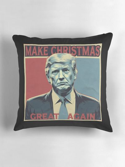 Make Christmas Great Again Donald Trump Funny  Pillow
